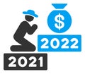 Gentleman Pray for Money 2022 Raster Flat Icon