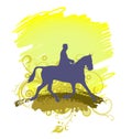 A Gentleman Riding A Horse Silhouette