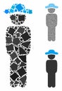 Gentleman standing Mosaic Icon of Rugged Parts