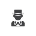 Gentleman with Top Hat vector icon Royalty Free Stock Photo
