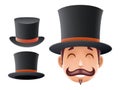 Gentleman Victorian Business Cartoon Bowler Hat Icon English 3d Isolated Background Retro Vintage Great Britain Design