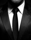 Gentleman wearing a black suit, shirt and tie, tuxedo Royalty Free Stock Photo