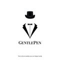 Gentleman writer logo. Fountain pen vector icon. Eps10. Royalty Free Stock Photo