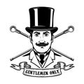 Gentlemen club emblem template. Design element for logo, label, emblem, sign.