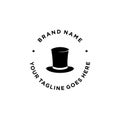 Gentlemen club logo design vector. universal elegance Black cylinder hat brand template illustration