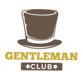 Gentlemen club logo in vintage style on white