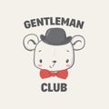 Gentlemen club. Vector illustration for kids clothing