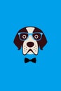 Gentlemen Dog Wear Glasses And Bowknot Like A Man, Fashion Portrait Of Dog