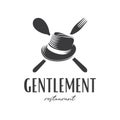 Gentlemen Restaurant Logo Design Template Royalty Free Stock Photo