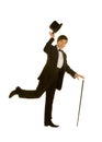Gentlemen in suit with top hat and cane Royalty Free Stock Photo
