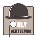Gentlemens hipster icon logo vector badge