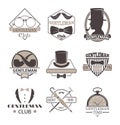 Gentlemens hipster icon logo vector badge