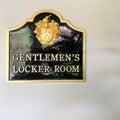 The Gentlemens Locker Room sign at the Trump National Golf Course club House in Jupiter, Florida