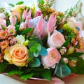 Gently bouquet with the exotic smelling flowers Royalty Free Stock Photo