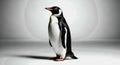 Gentoo Penguin Standing Tall in a Studio Setting with Soft Light Royalty Free Stock Photo