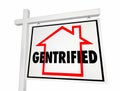 Gentrified Neighborhoods Home for Sale Sign Gentrification 3d Il Royalty Free Stock Photo