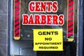 Gents barbers shop sign no appointments required