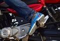 Gents footwear with the bike`s body photograph