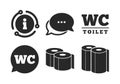 Toilet paper icons. Gents and ladies room. Vector