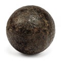 Genuine 18th century cannonball on white Royalty Free Stock Photo