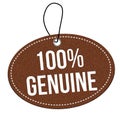 100% genuine brown leather label or price tag