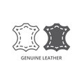 Genuine leather black vector icon