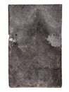 Genuine old slate stone roof tile with real signs of age isolated on white background. Royalty Free Stock Photo