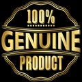 Genuine product golden retro label, vector illustration