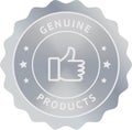Genuine Products Silver sign, Genuine product badge, Golden Premium Seal, Genuine stamp label, Original Products label Royalty Free Stock Photo