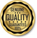 Genuine quality guaranteed 100% gold label, vector illustration