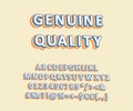 Genuine quality vintage 3d vector alphabet set