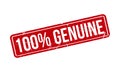 100% Genuine Rubber Stamp. Red 100% Genuine Rubber Grunge Stamp Seal Vector Illustration - Vector