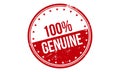 100% Genuine Rubber Stamp. Red 100% Genuine Rubber Grunge Stamp Seal Vector Illustration - Vector Royalty Free Stock Photo