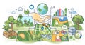 Geo data mapping for area navigation and location outline hands concept