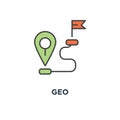 geo icon. gps location tag or pointer concept symbol design, proximity, global network connection, location, navigation way or