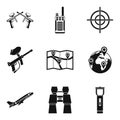 Geo location icons set, simple style Royalty Free Stock Photo