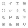 Geo location line icons set Royalty Free Stock Photo