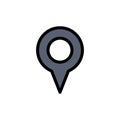 Geo location, Location, Map, Pin  Flat Color Icon. Vector icon banner Template Royalty Free Stock Photo