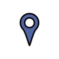 Geo location, Location, Map, Pin  Flat Color Icon. Vector icon banner Template Royalty Free Stock Photo