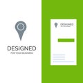 Geo location, Location, Map, Pin Grey Logo Design and Business Card Template Royalty Free Stock Photo