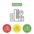 Geo location outline icons set.