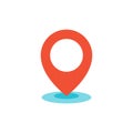 Geo location pin icon flat Royalty Free Stock Photo