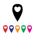 Geo location sign with heart