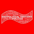 Geo-Political Tentions Instability Text Shapes Illustration