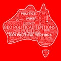 Geo-Political Tentions Instability Text Shapes Illustration