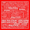 Geo-Political Tentions Instability Text Shapes Illustration