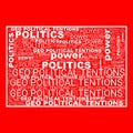 Geo-Political Tentions Instability Text Shapes Illustration