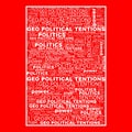 Geo-Political Tentions Instability Text Shapes Illustration