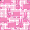 Geo rabbit look circle and box seamless pattern