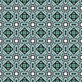 Geo Surface Medallion.  Teal, Green, Mint Woven. Royalty Free Stock Photo